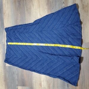 J Jill love linen striped blue petite midi skirt euc